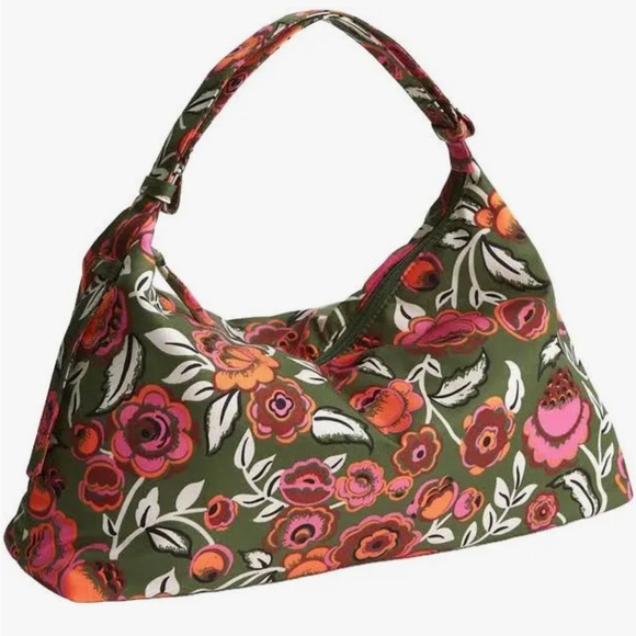 NWT Vera Bradley Marcelle Shoulder Bag Green Bubbly Flowers - Picture 1 of 10